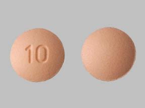 It is usually used along with rest, physical therapy, and other treatment. . Peach pill with 10 mg on one side